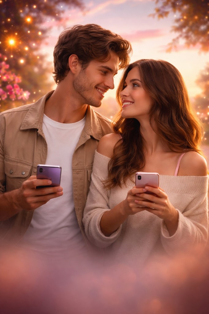 Couple using the Akin app