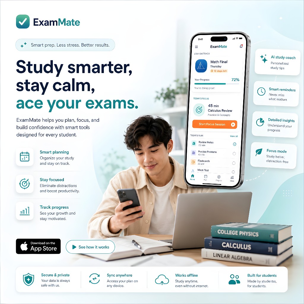 ExamMate study app preview